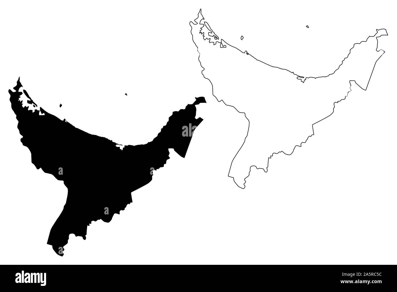 Bay of Plenty Region (Regions of New Zealand, North Island) map vector illustration, scribble sketch Bay of Plenty map Stock Vector