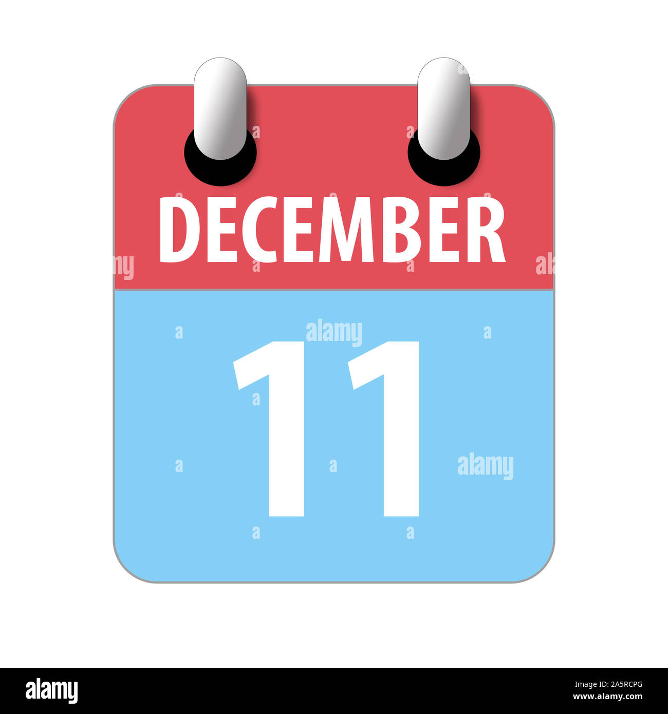 december 11th. Day 11 of month, Simple calendar icon on white