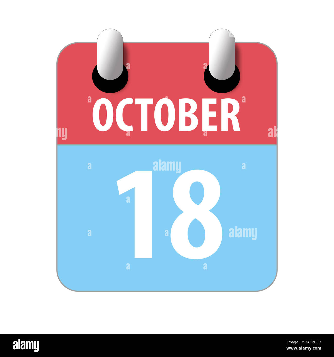 october 18th. Day 18 of month, Simple calendar icon on white background