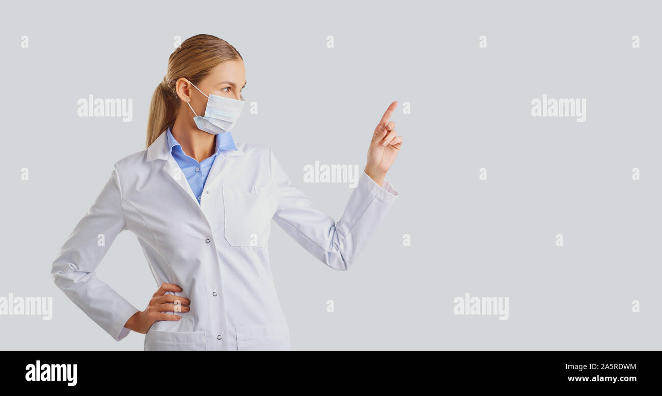 Doctor Point Woman Background point hi-res stock photography and images - Alamy