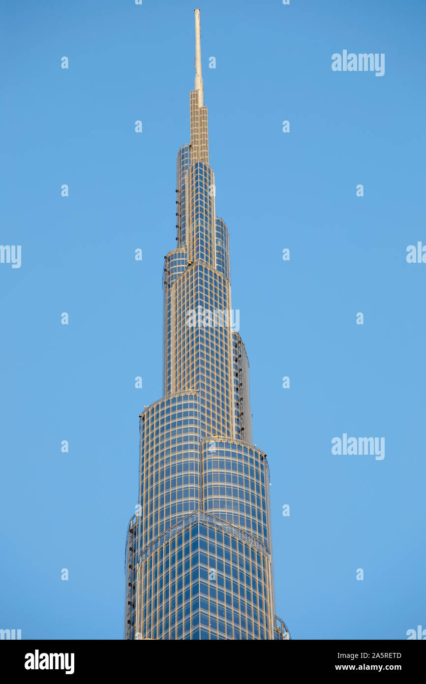 Detail of the Burj Khalifa, Dubai, United Arab Emirates Stock Photo