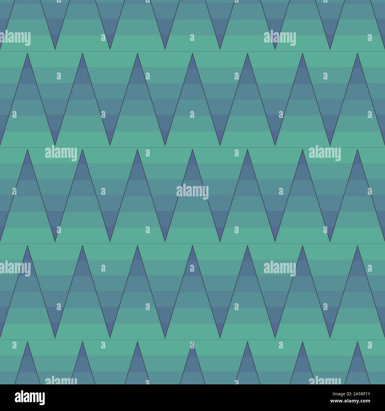 seamless vector pattern with ombre zig zag in teal colors Stock Vector