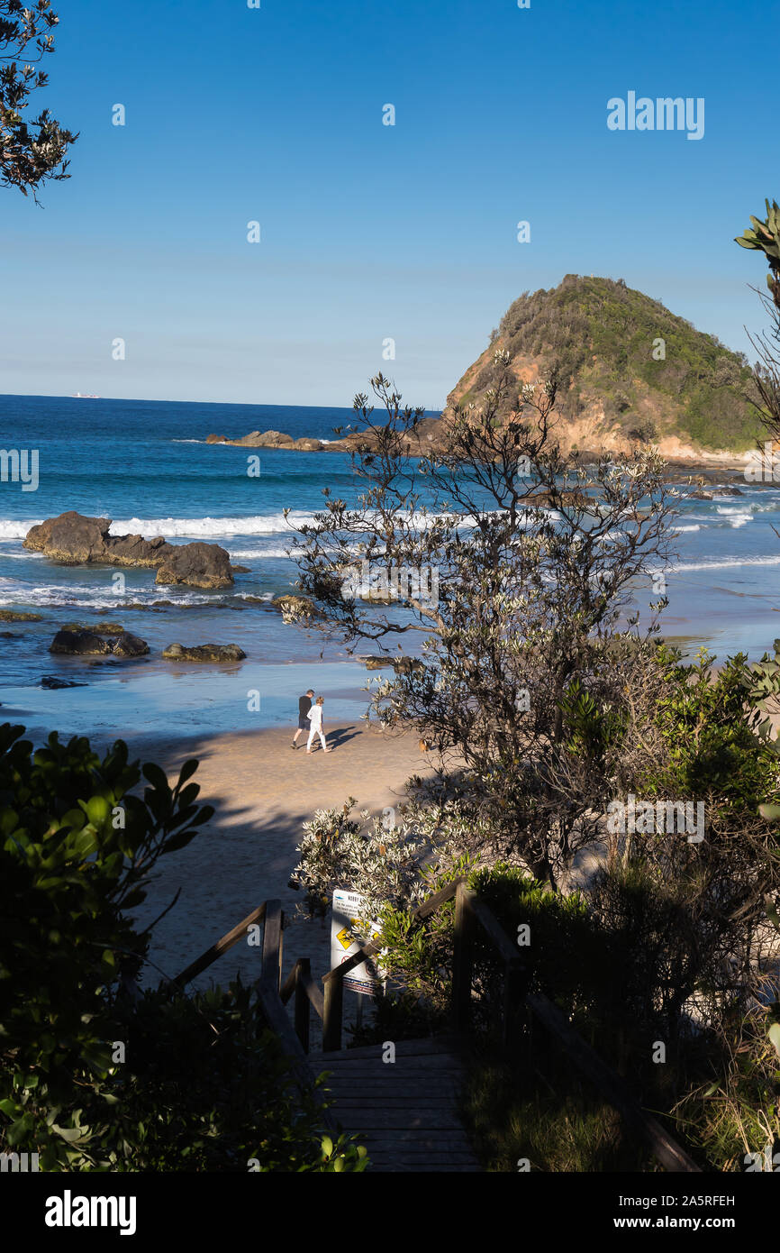 Nobbys Beach, Port Macquarie, a local dog friendly beach.Steps leading