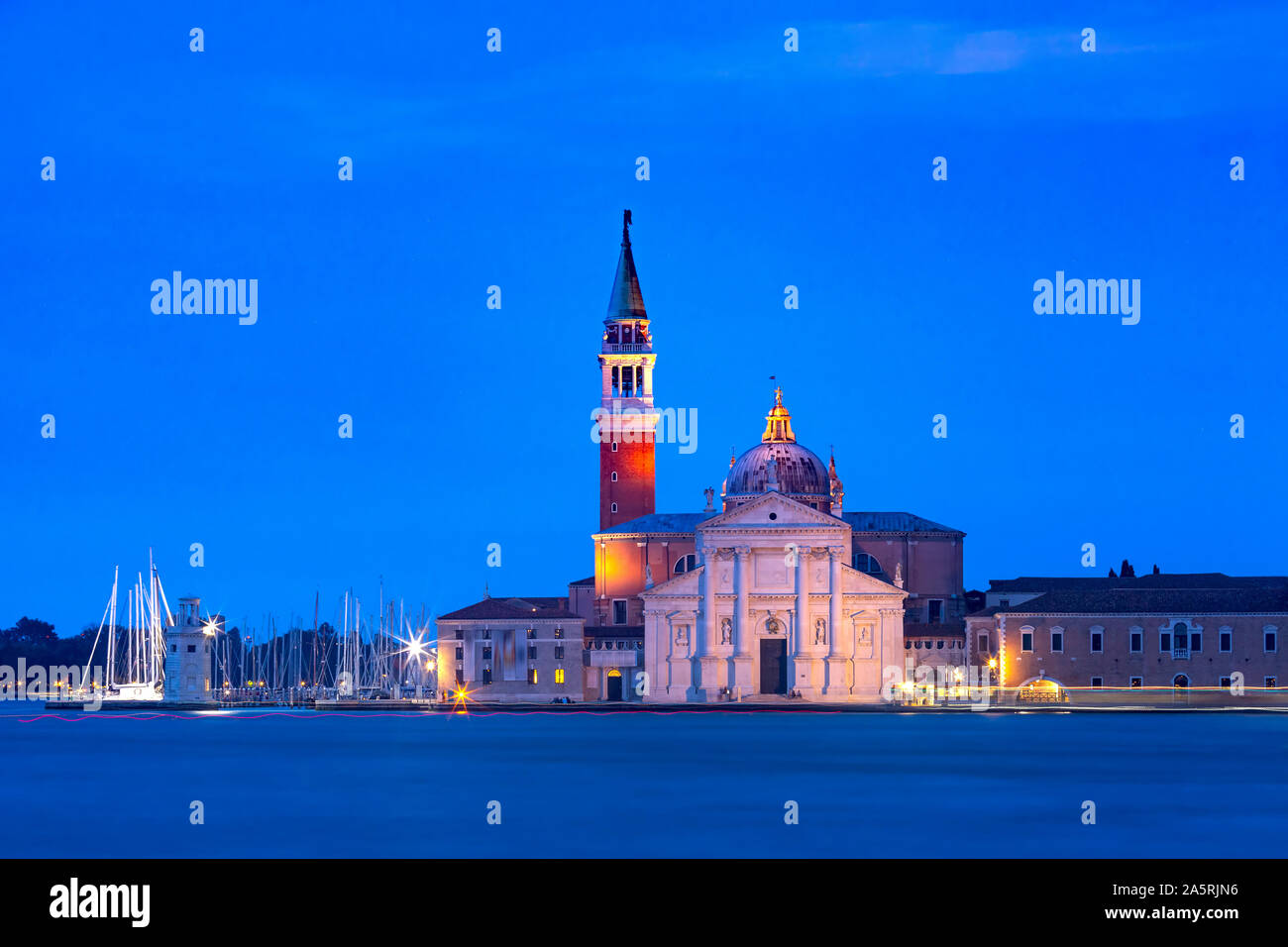 San Giorgio di Maggiore at sunrise, Venice, Italy Stock Photo