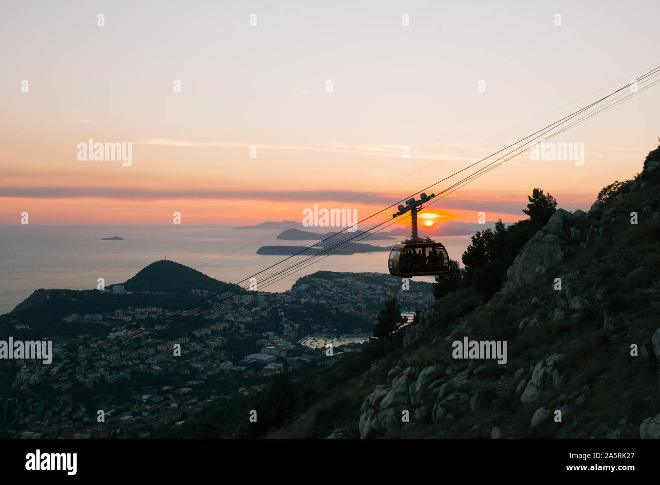 Cable car in Dubrovnik Stock Photo Alamy