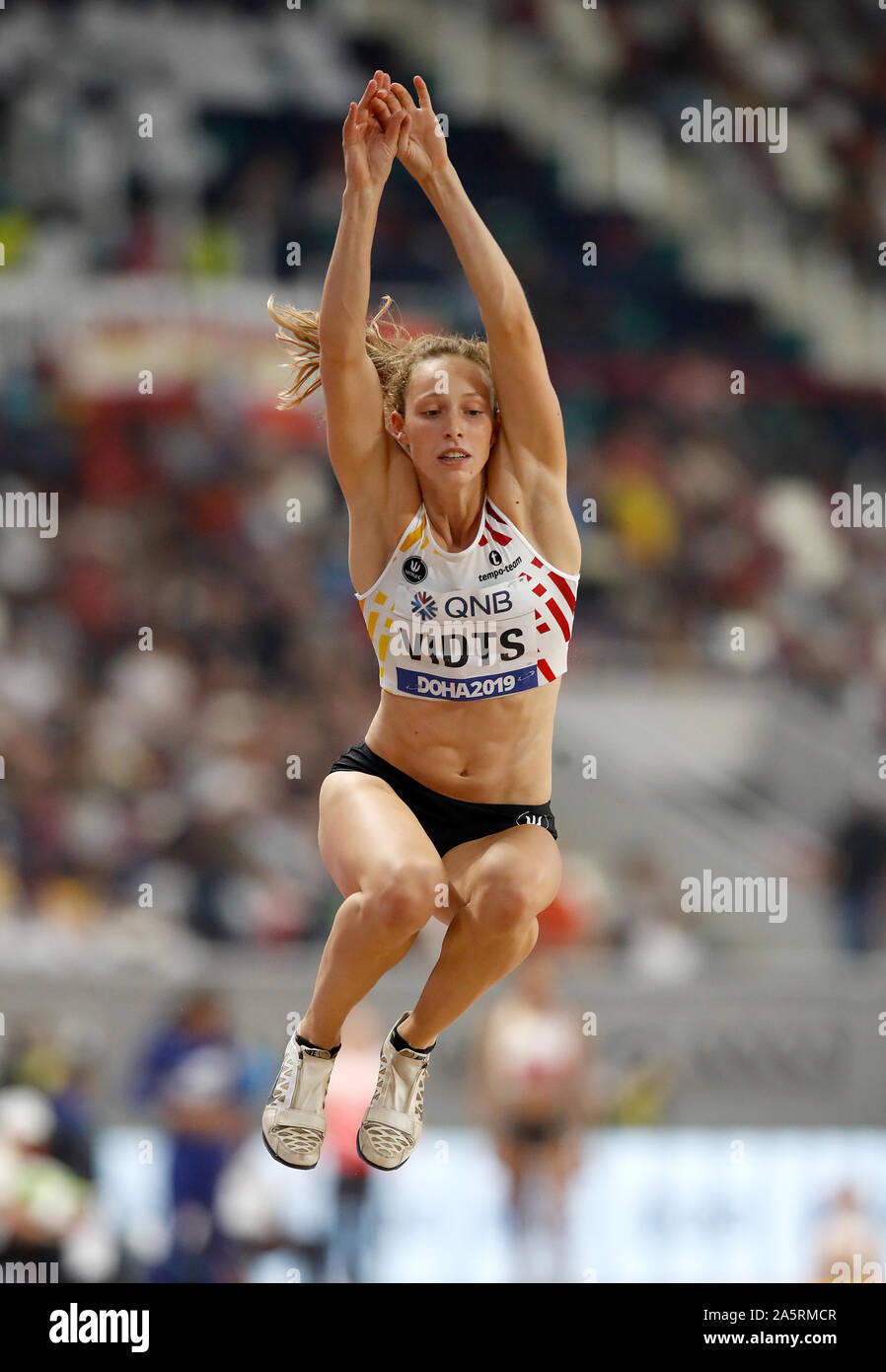 Belgium S Noor Vidts Competes In The Long Jump During The Women S Heptathlon Stock Photo Alamy