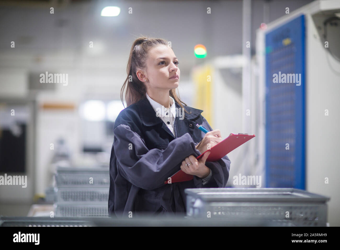 industrial plant engineer female Stock Photo