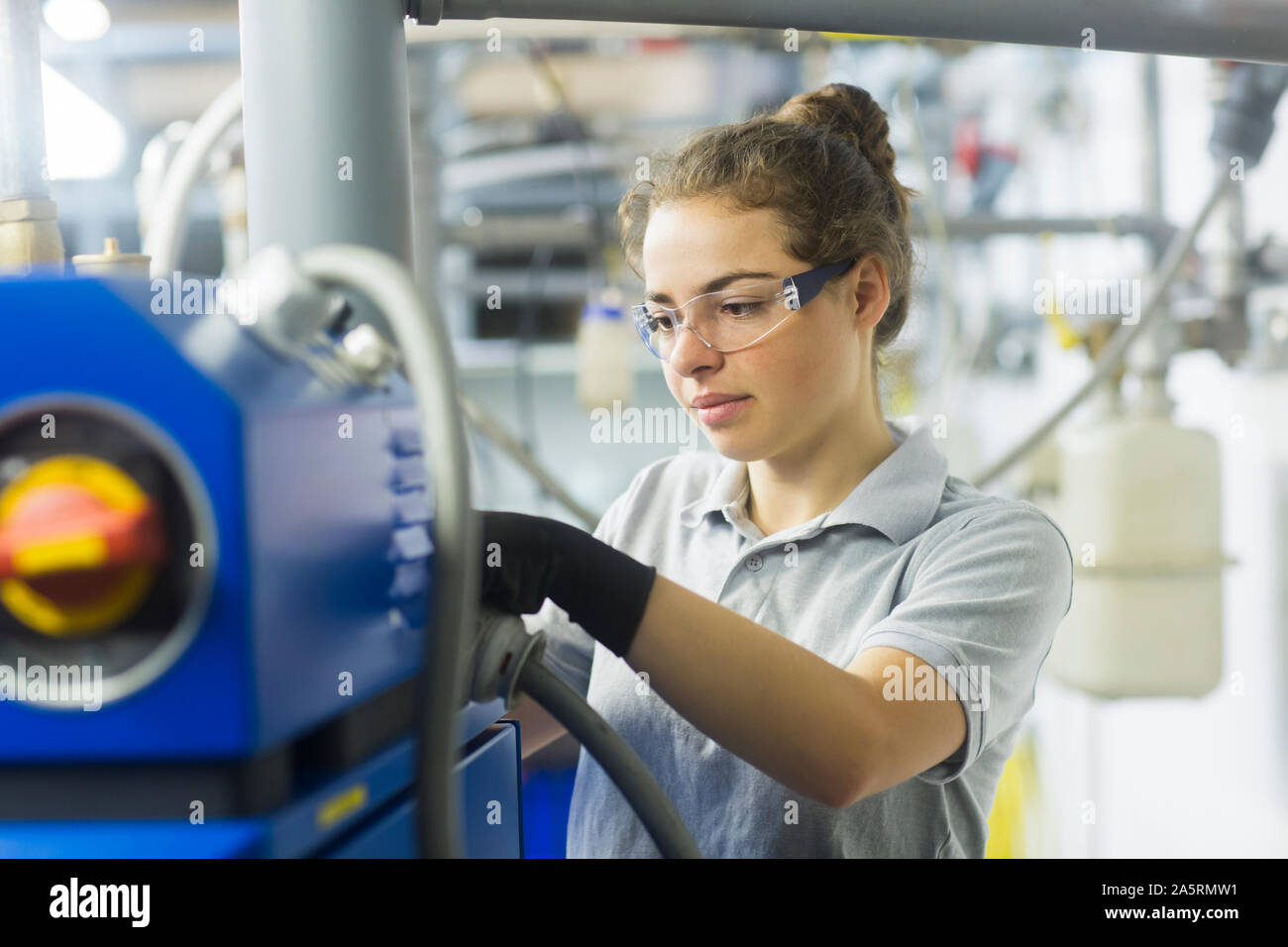 block heat and power plant engineer female Stock Photo Alamy