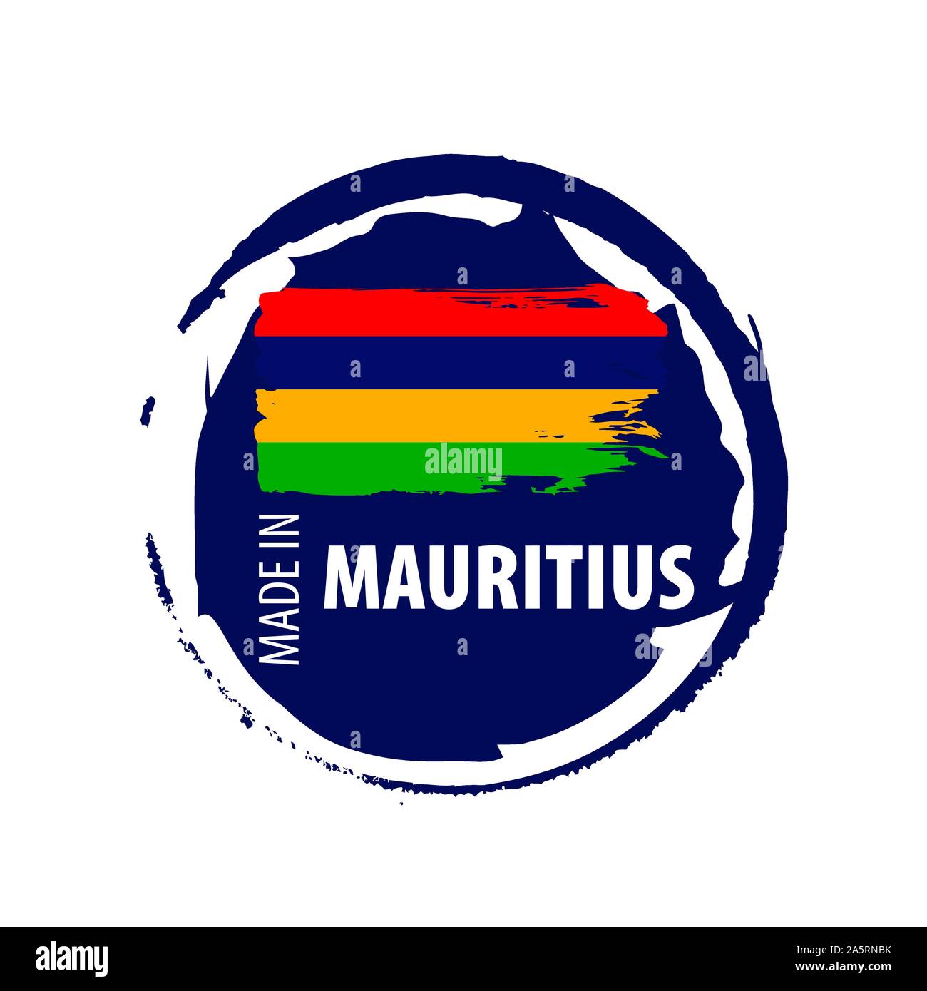 Mauritius flag, vector illustration on a white background Stock Vector