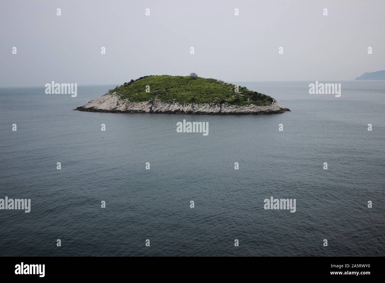 A beautiful, foggy island in Şile, Istanbul, Turkey Stock Photo