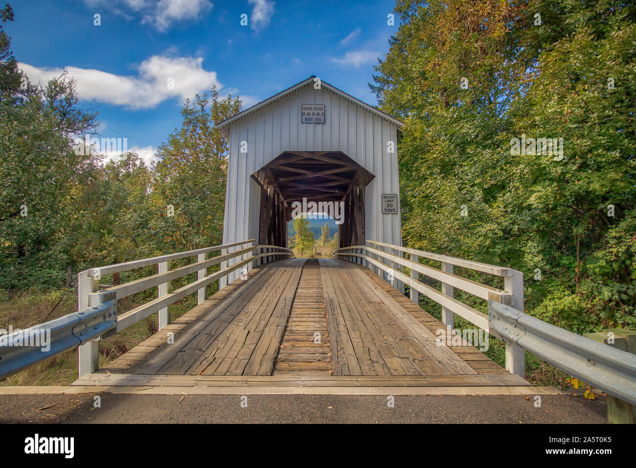 Parvin Covered Bridge Stock Photo