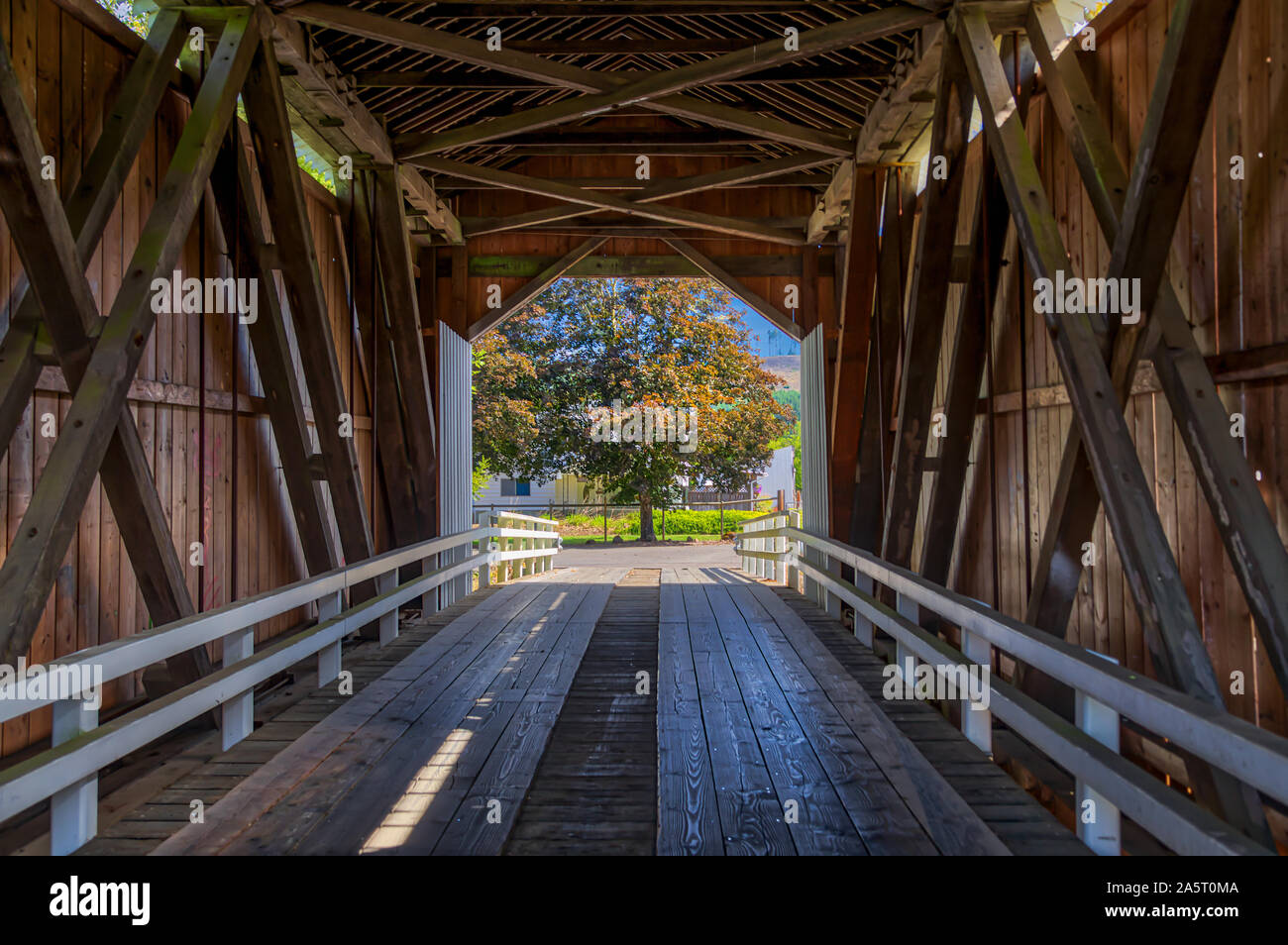 Parvin Covered Bridge Stock Photo