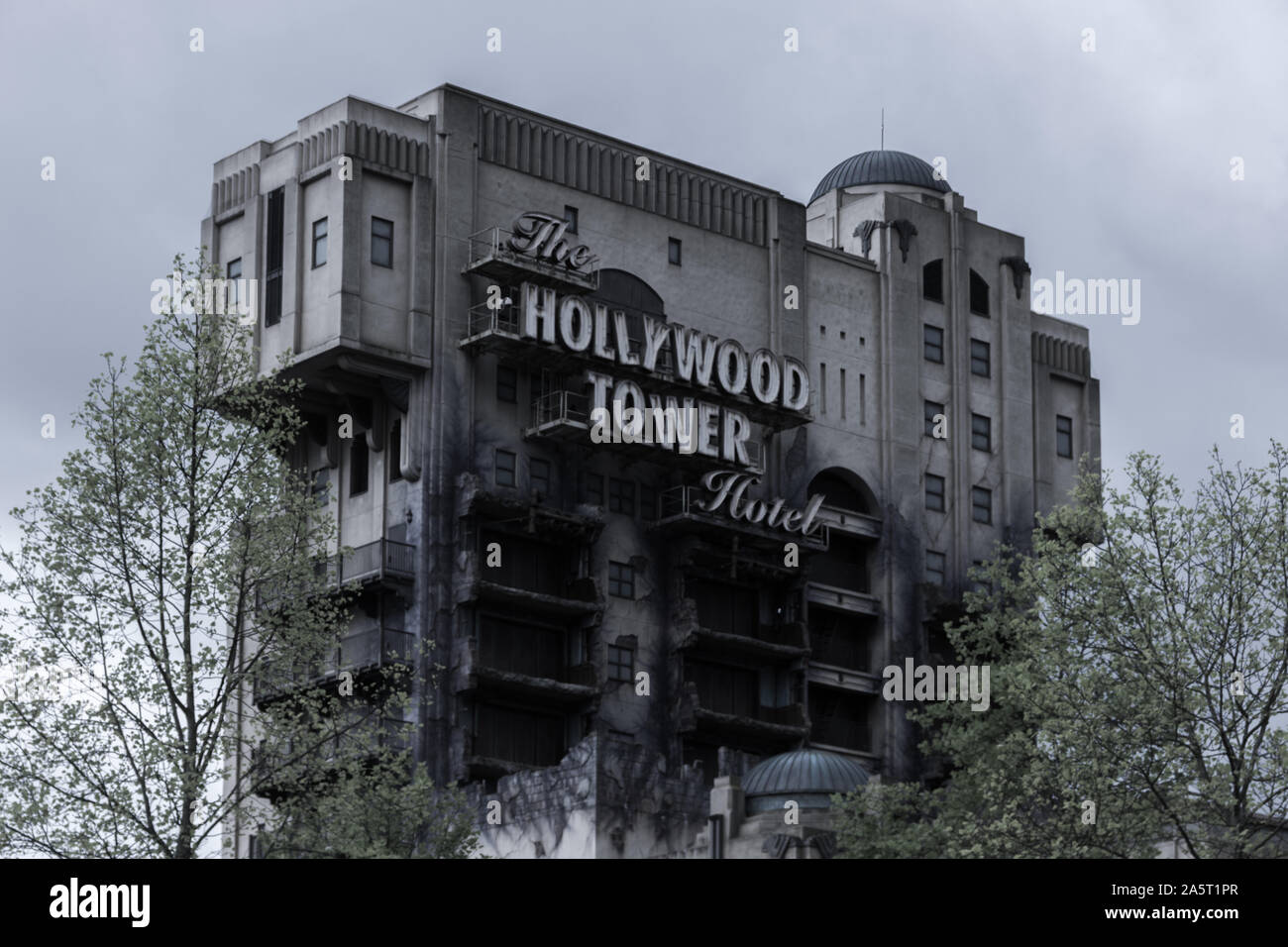 A picture of the Hollywood Tower Hotel attraction, in Disneyland Paris. Stock Photo