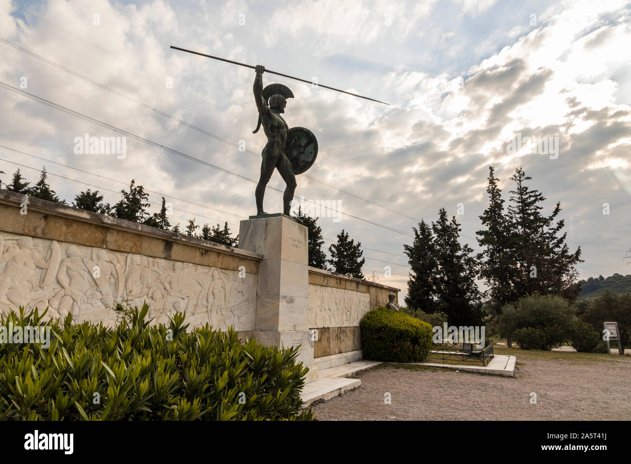 Thermopylae, Greece. Memorial monument to King of Sparta Leonidas, the