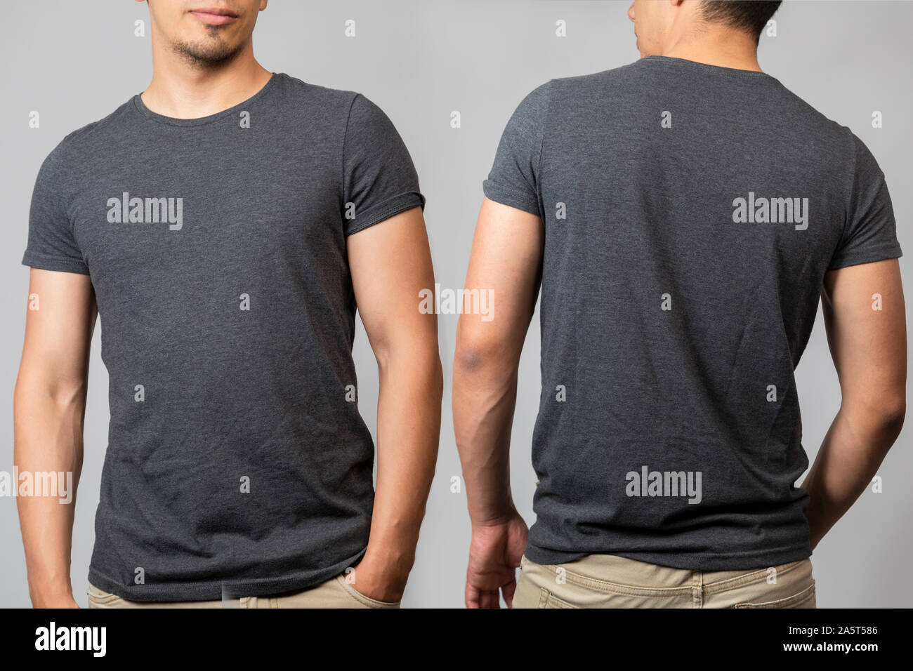 Download T Shirt Mockup Of Man Back And Front Stock Photo Alamy