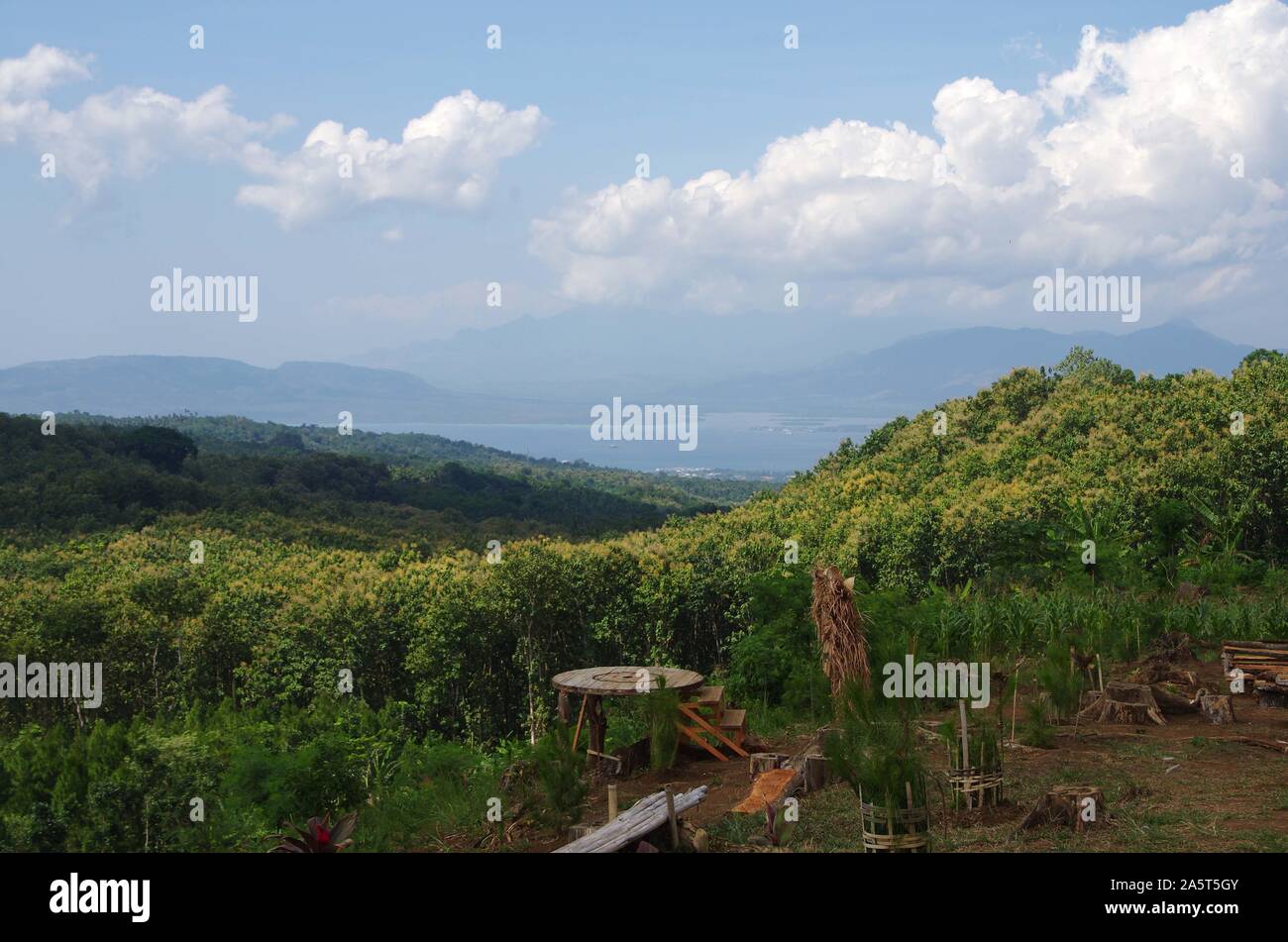 Rural landscape on the Java island in Indonesia Stock Photo