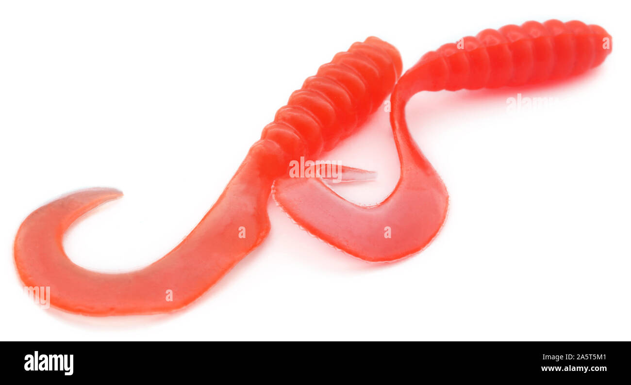 Rubber fishing baits over white background Stock Photo Alamy