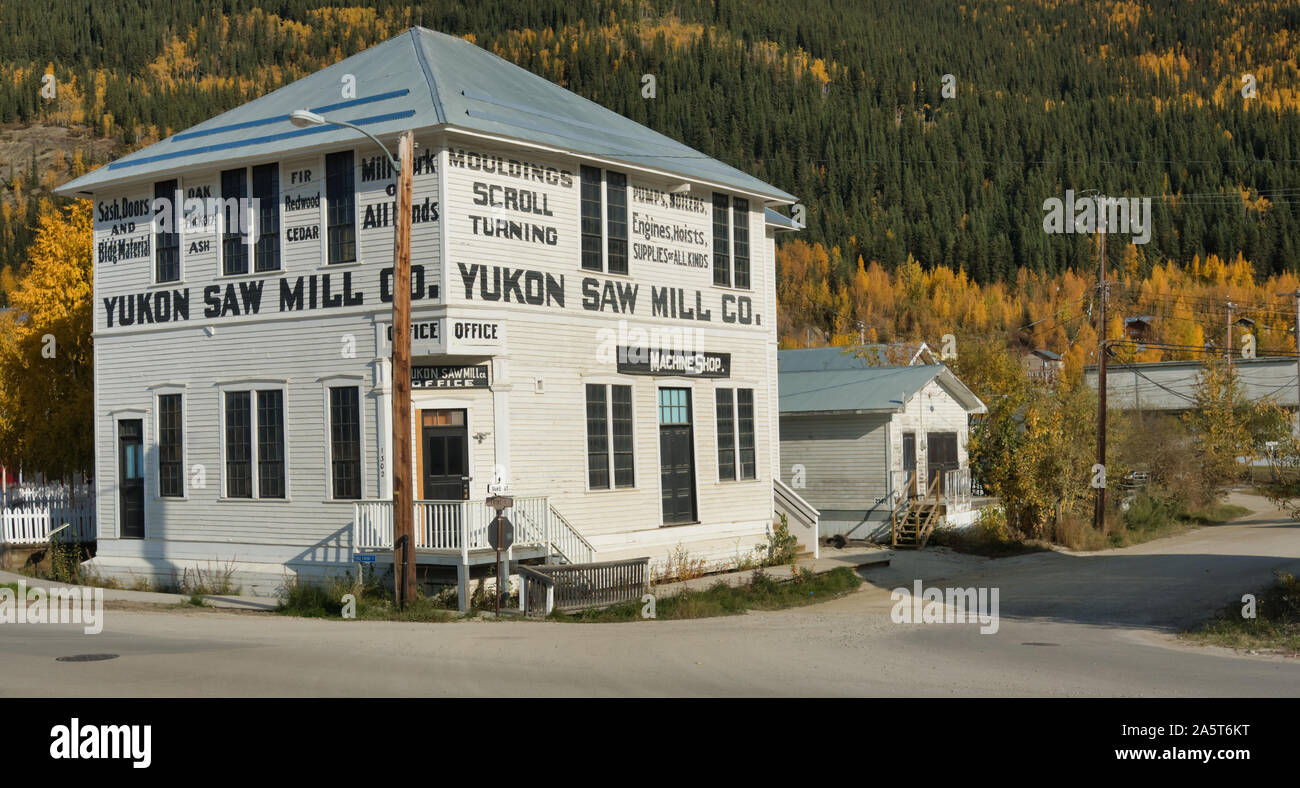 The Yukon Sawmill Company office and machine shop building Stock Photo ...