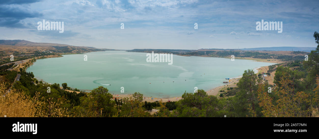 Panorama of The Tbilisi sea or Tbilisi reservoir is an artificial lake in the vicinity of Tbilisi that serves as a reservoir Stock Photo