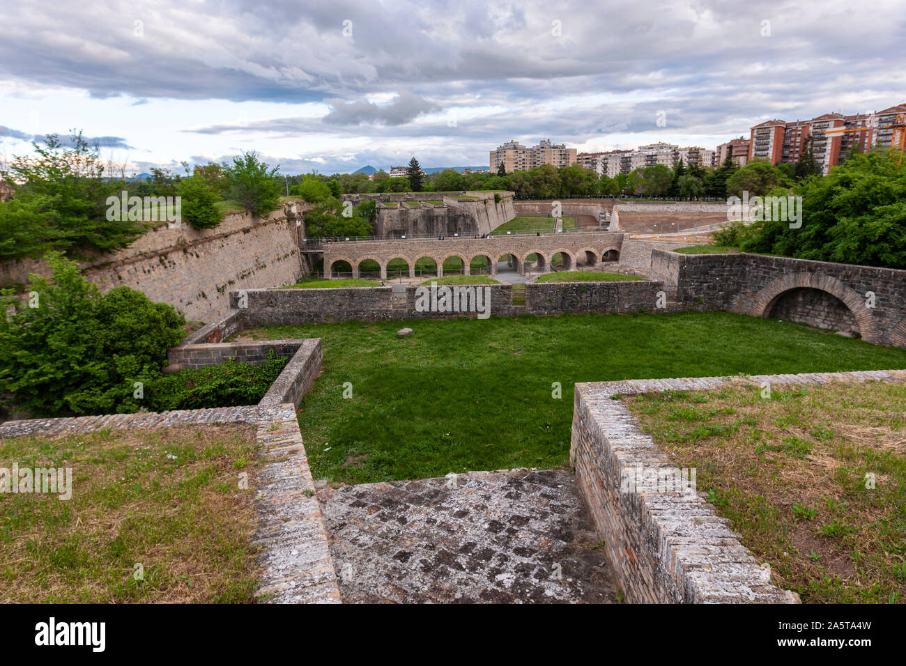 Pentagonal fortress Citadel of Pamplona, Navarra, Spain Stock Photo