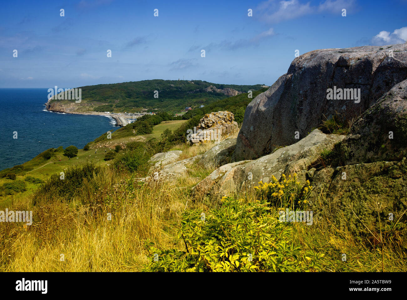 coasts on the island of Bornholm around Hammershus, beautiful view of the island Stock Photo