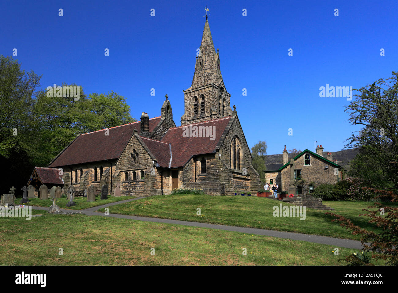 The Church of the Holy and Undivided Trinity, Edale village, Derbyshire, Peak District National Park, England, UK Stock Photo