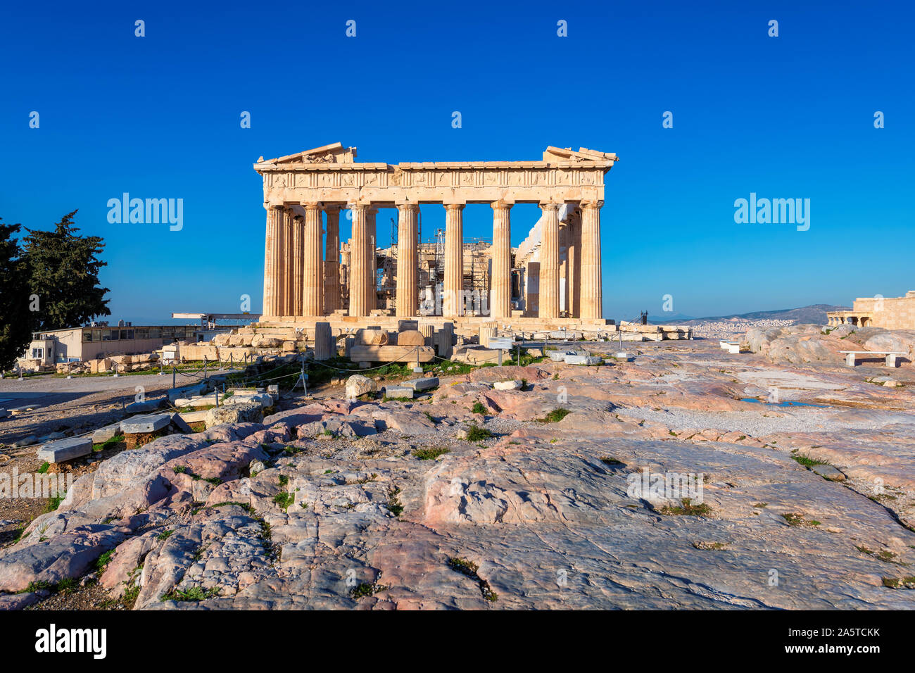 Parthenon temple in Acropolis, Athens, Greece. Stock Photo