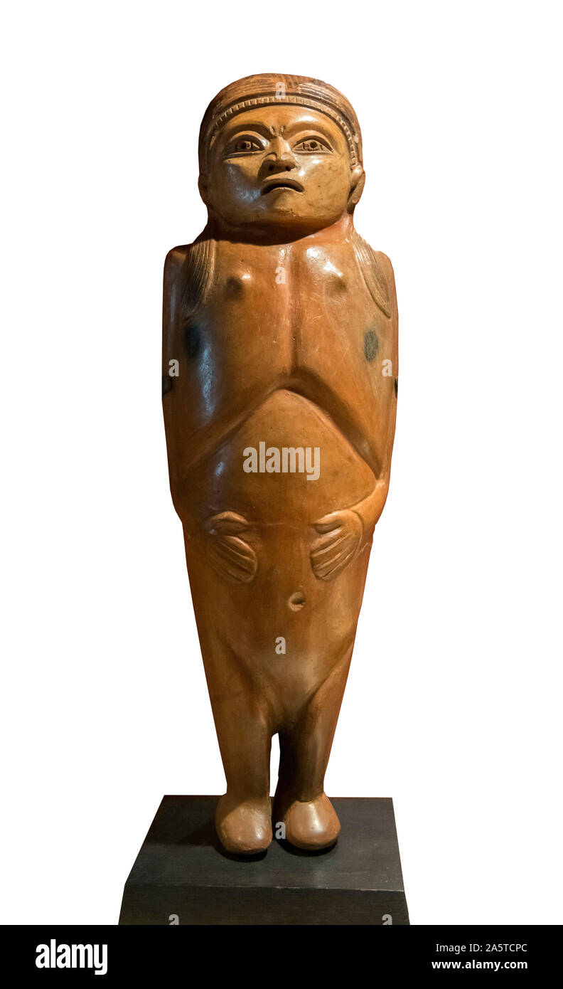 The Curayacu Venus, probably linked to the Chavin Culture, is a pottery figure dating from around 1800 to 1300 BC and was found south of Lima in 1956. It is now in the National Museum of the Archaeology, Anthropology, and History of Peru (Museo Nacional de Arqueología Antropología e Historia del Perú), Lima, Peru, South America Stock Photo