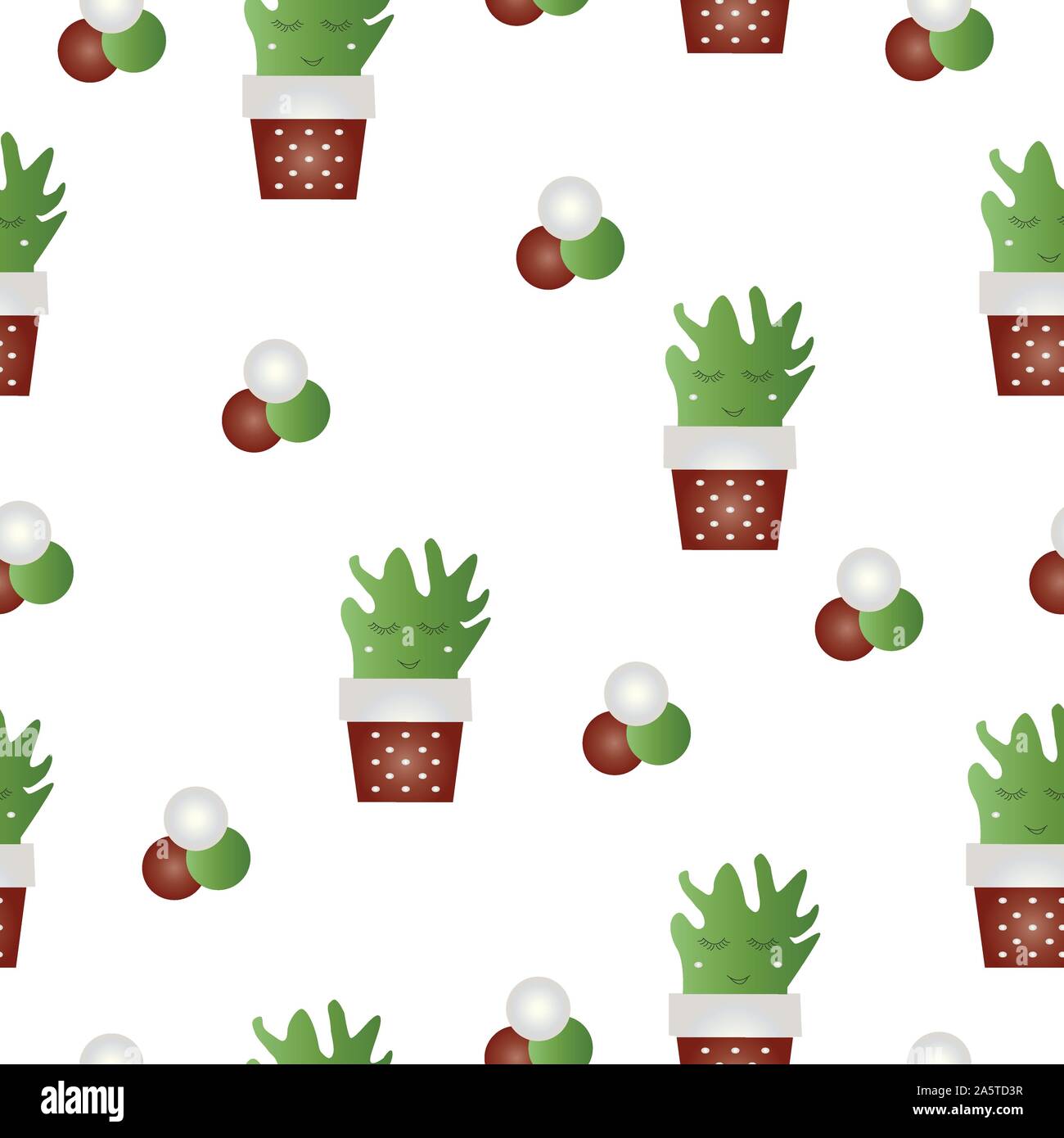 seamless pattern with cactus flowers vector Stock Vector