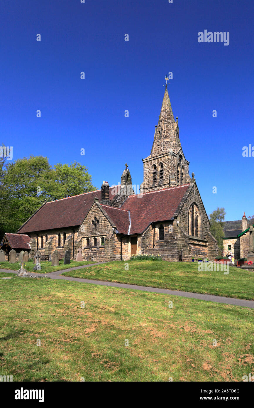 The Church of the Holy and Undivided Trinity, Edale village, Derbyshire, Peak District National Park, England, UK Stock Photo