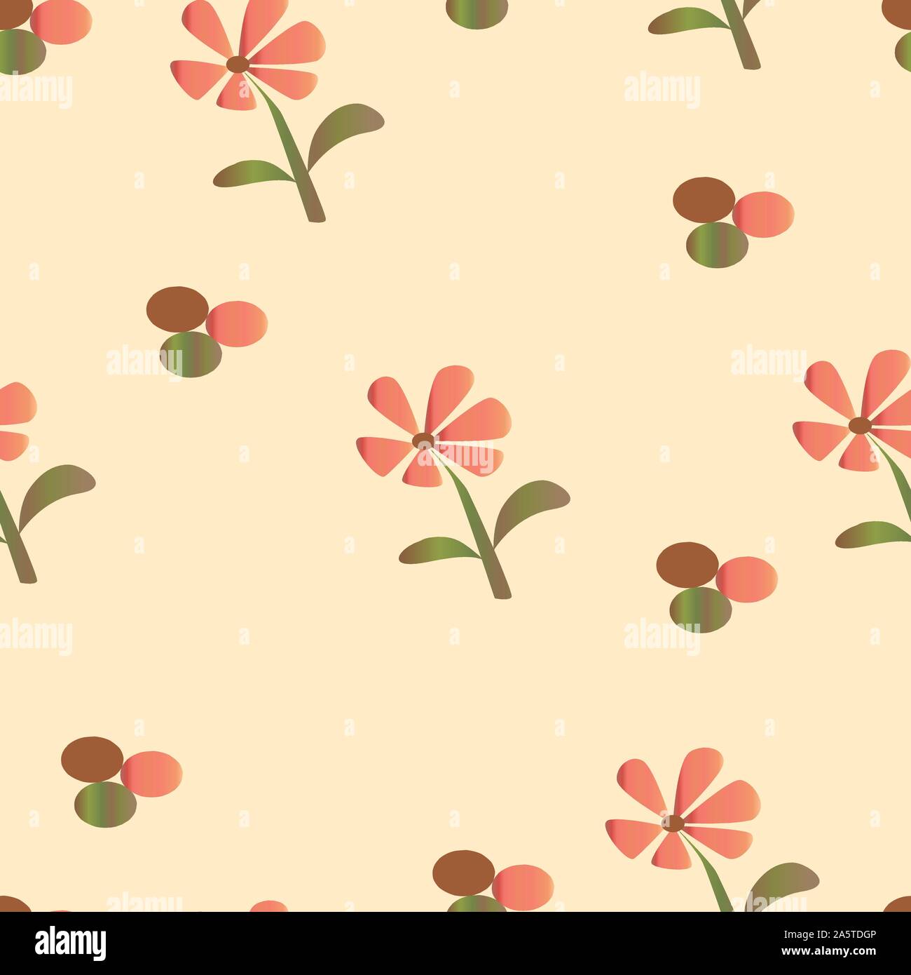 seamless floral pattern with daisy flowers vector Stock Vector Image ...