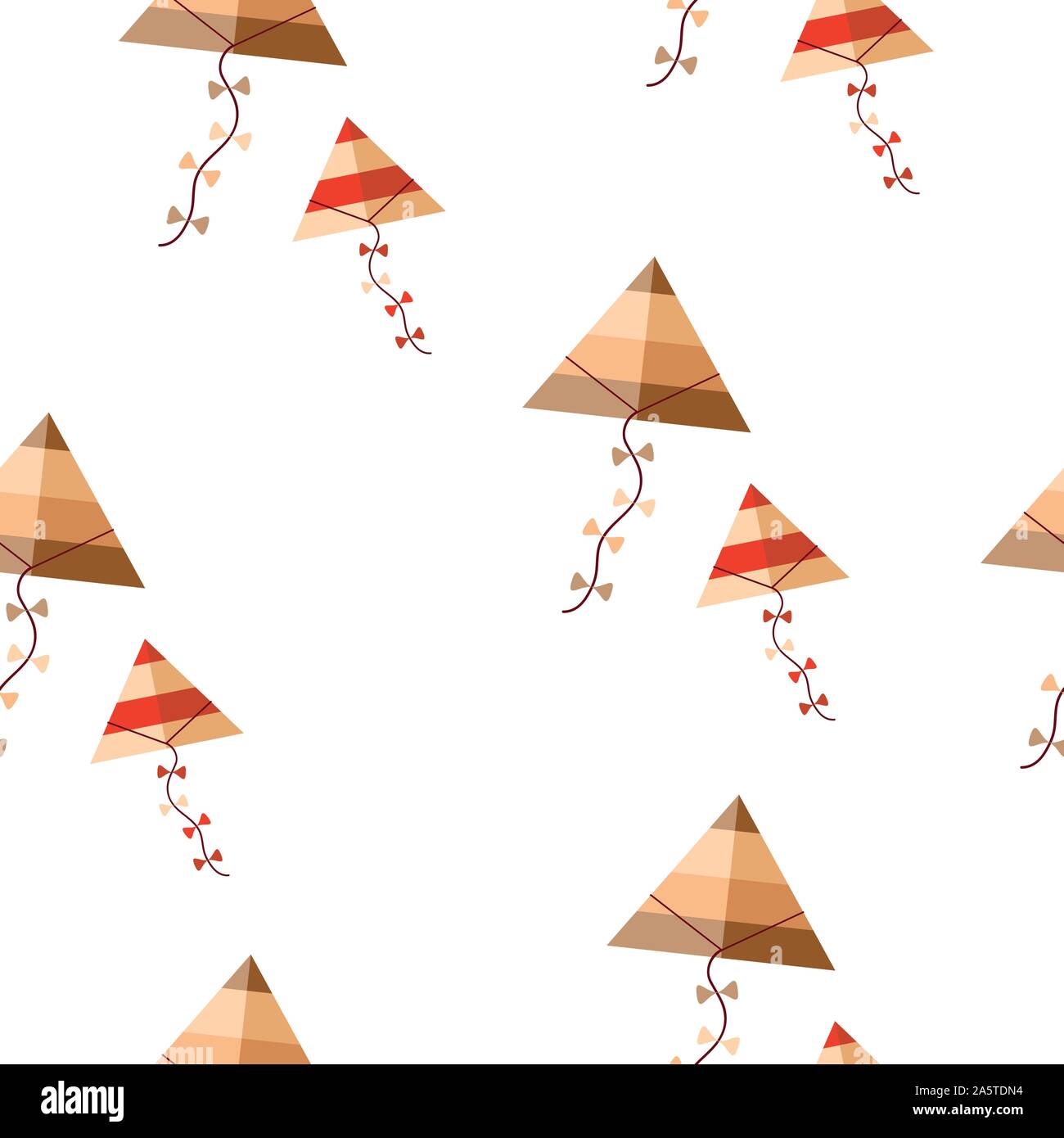 seamless pattern with kites in brown and red colors vector Stock Vector