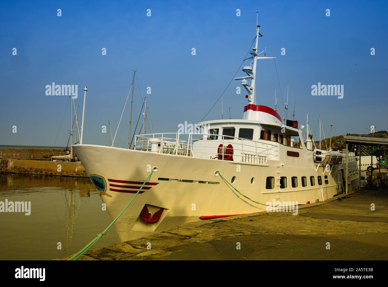 ship in port, Gudhjem,Bornholm,Denmark,cruise ship Stock Photo Alamy