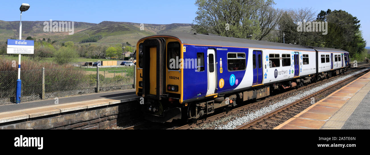 Northern Trains 150214 at Edale railway station, Peak District National Park, Derbyshire, England, UK Stock Photo
