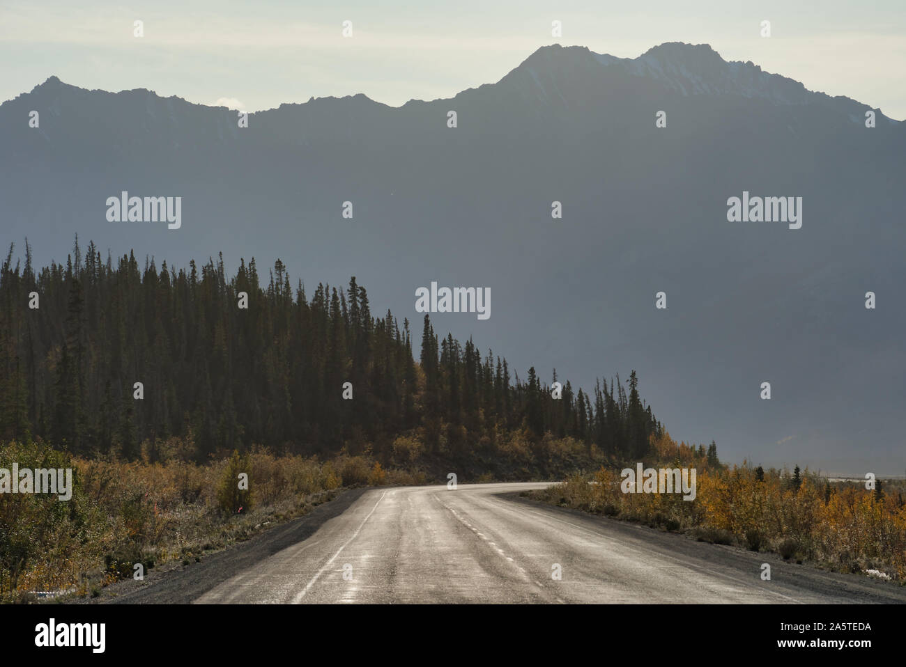 The Alaska Highway in Kluane National Park and Reserve, Yukon Territory, Canada Stock Photo