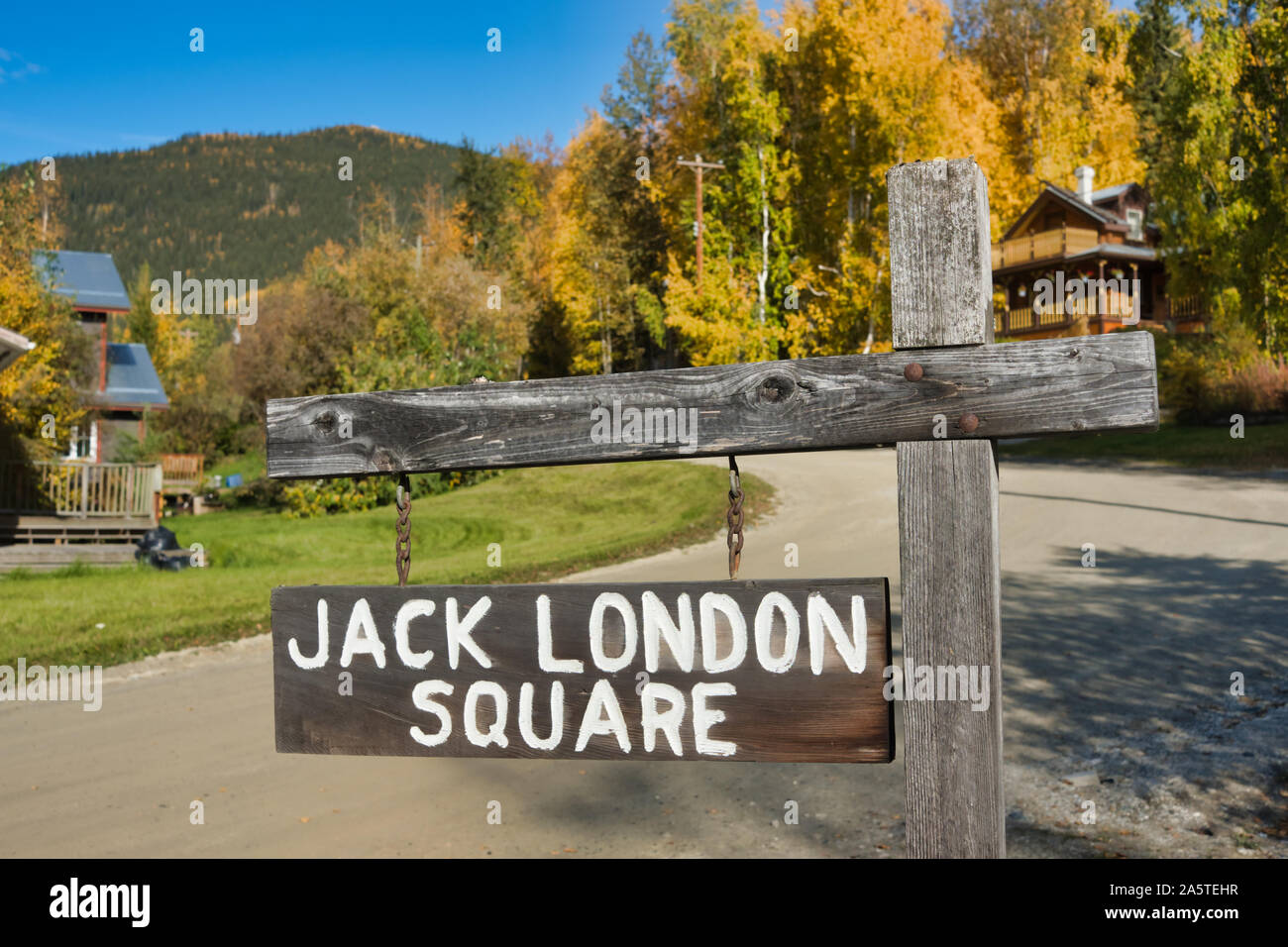 Jack London Square, Dawson City, Yukon, Canada Stock Photo