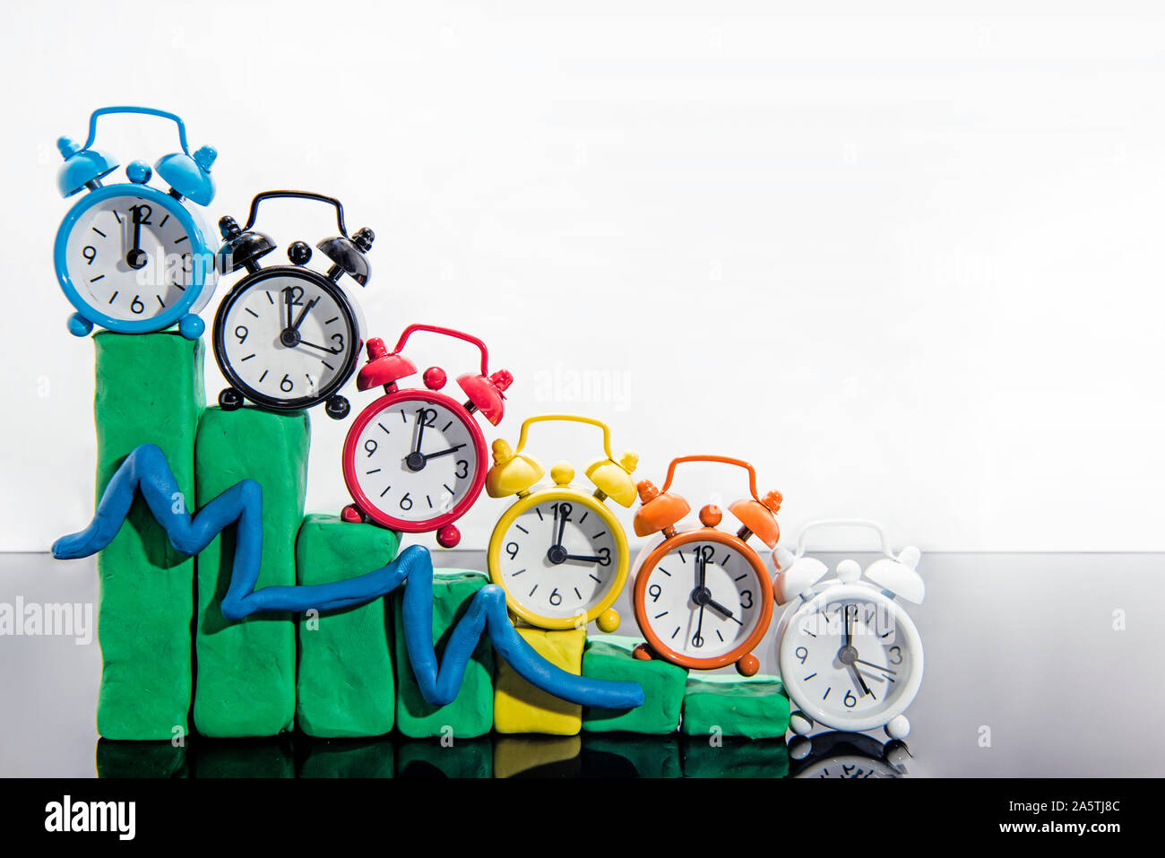 Daylight Saving Time. Fall back time abstract photo. Graph made from