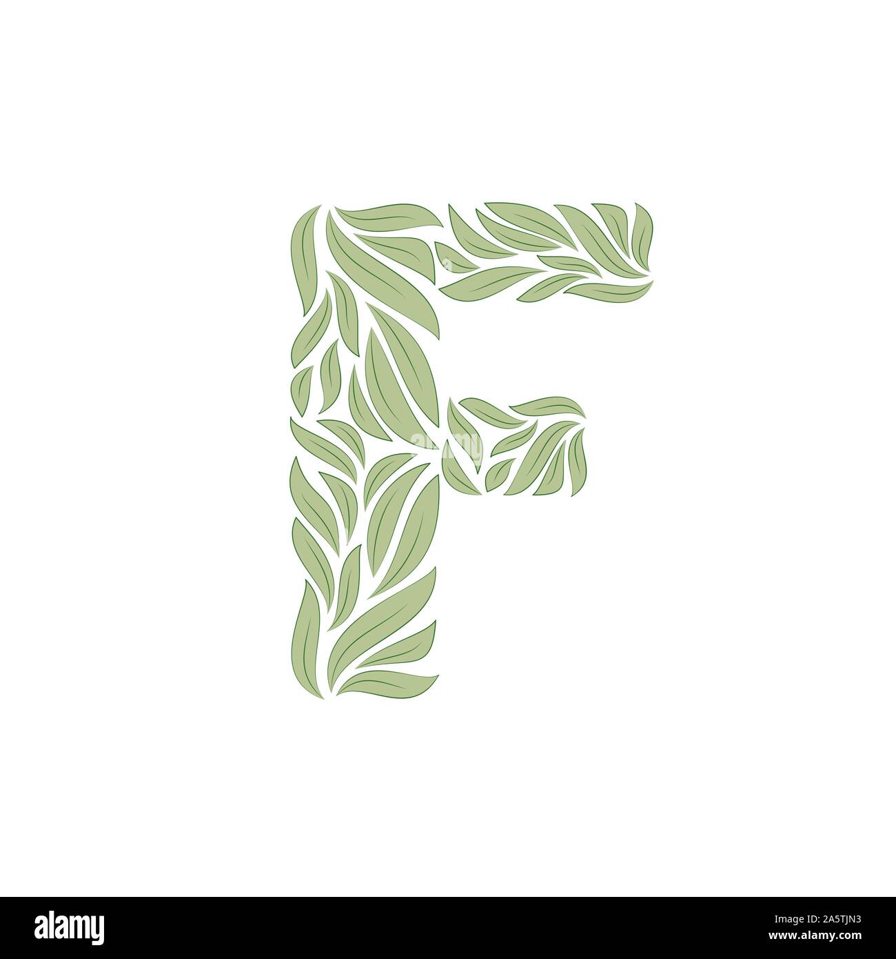 Ornamental letter F on white Stock Vector
