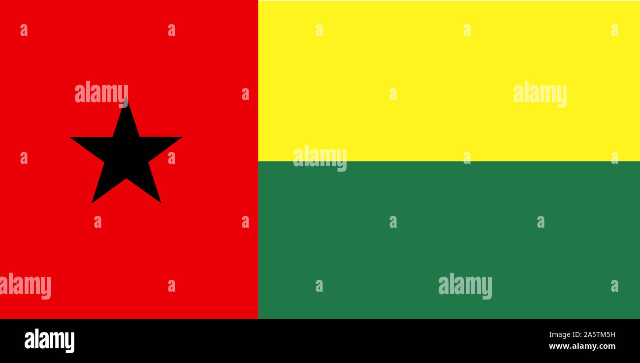 Nationalfahne, Flagge von Guinea-Bissau, Westafrika, Afrika Stock Photo