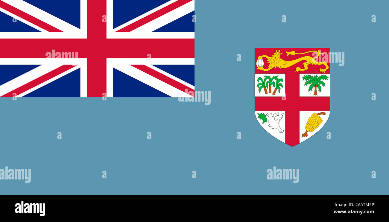 Nationalfahne, Flagge von Fidji, Suedpazifik Stock Photo