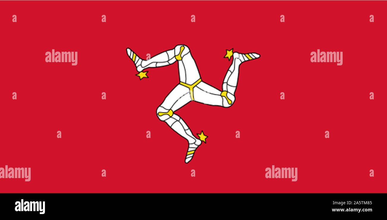 Nationalfahne, Flagge von Isle of Man, Europa Stock Photo