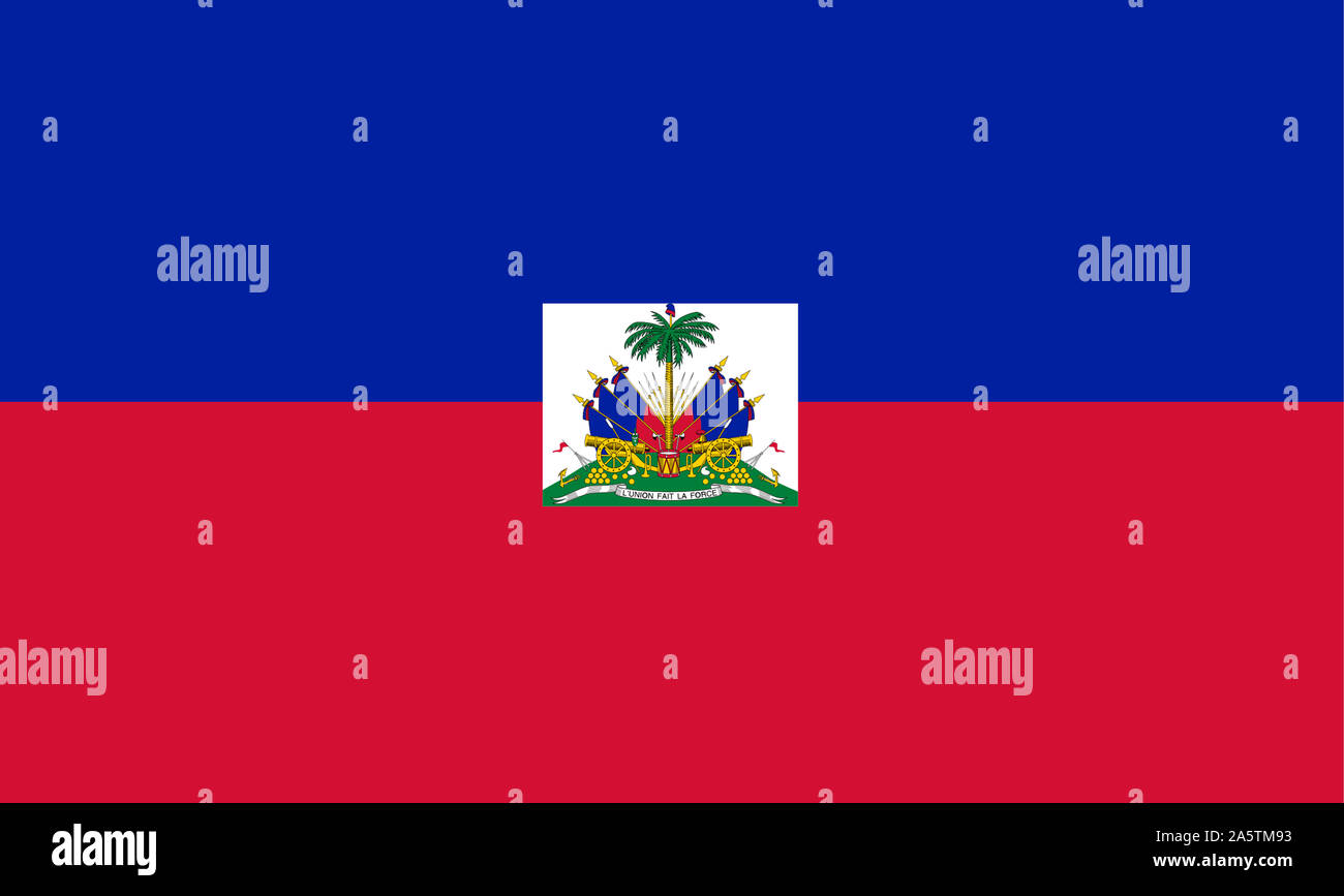 Nationalfahne, Flagge von Haiti, Karibik Stock Photo