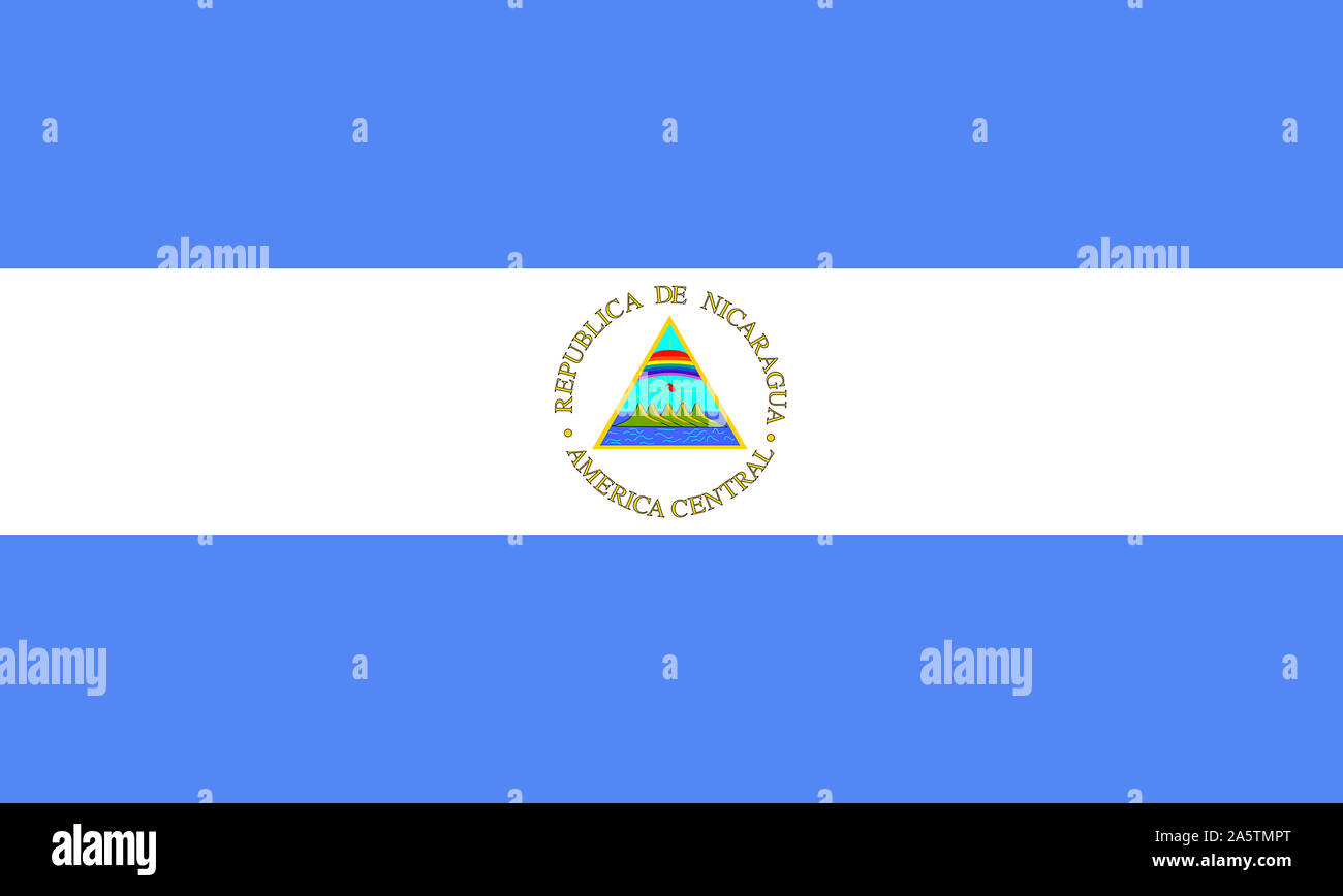 Nationalfahne, Flagge von Nicaragua, Zentralamerika Stock Photo