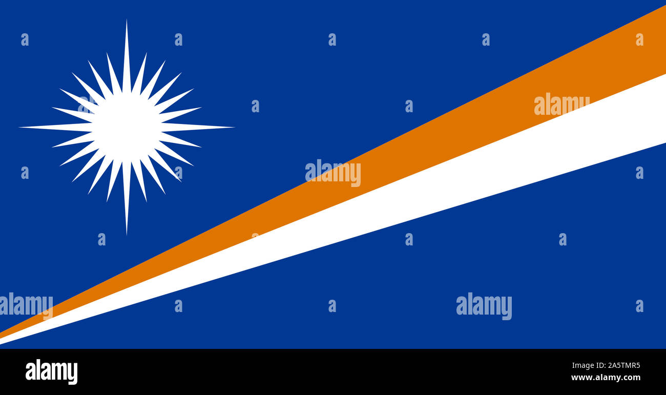 Nationalfahne, Flagge von Marshallinseln, Ozeanien Stock Photo