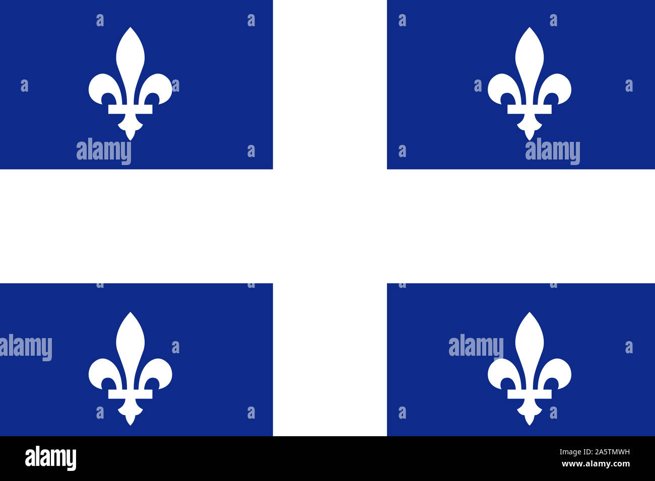 Nationalfahne, Flagge von Quebec, Kanada Stock Photo