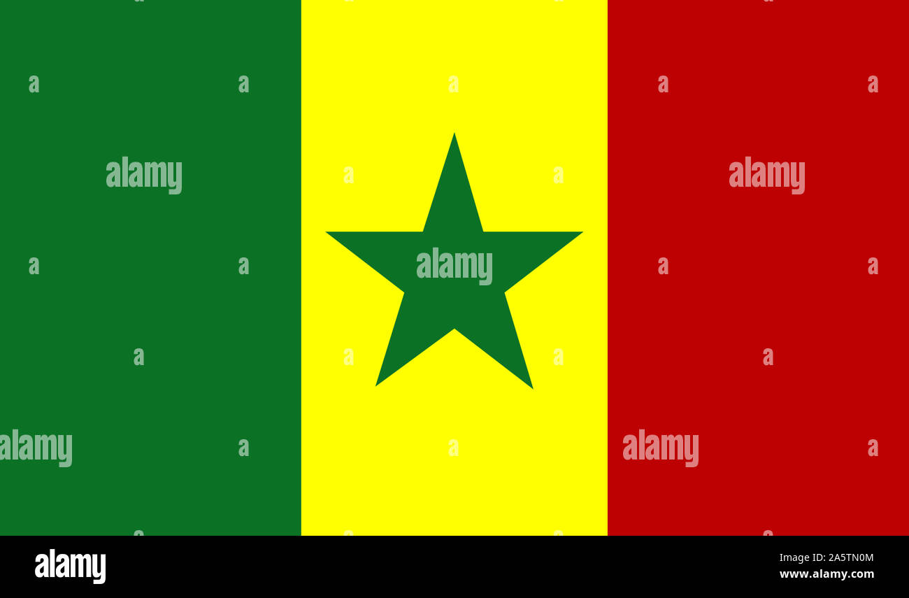Nationalfahne, Flagge von Senegal, Westafrika, Afrika Stock Photo