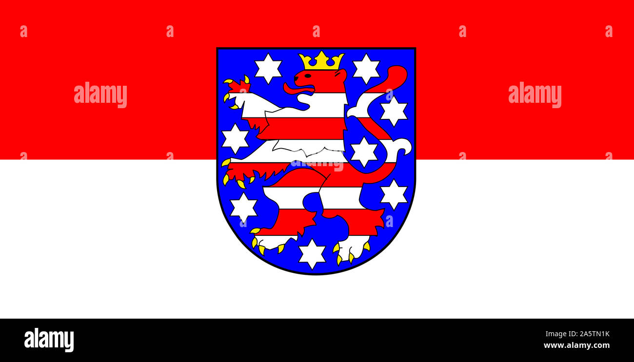 Nationalfahne, Flagge von Thueringen Stock Photo