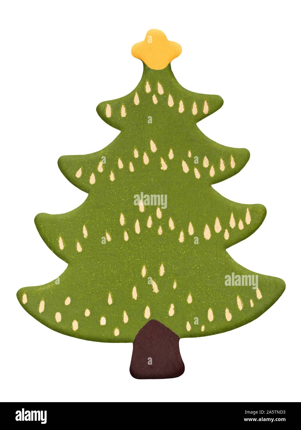 Wooden Christmas tree isolated on white background Stock Photo - Alamy