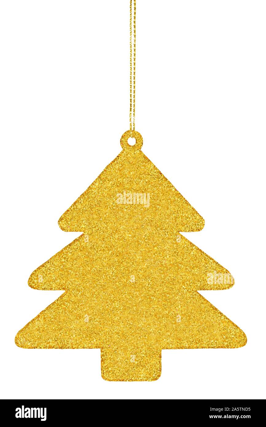 Glistening Christmas tree isolated on white background Stock Photo
