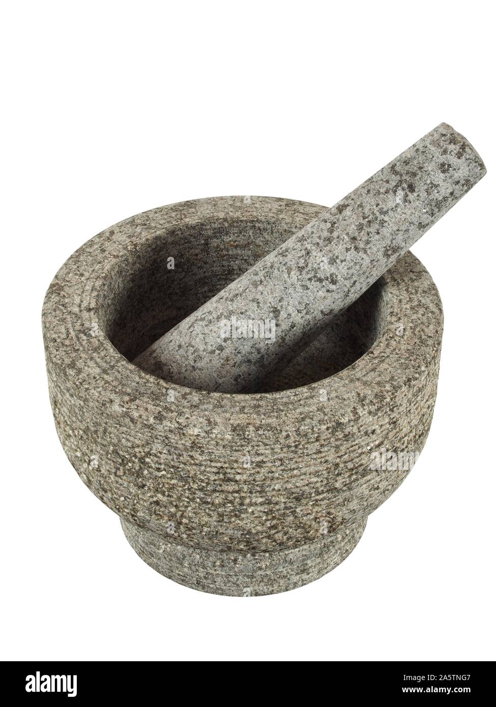 Mortar and pestle isolated on white background Stock Photo